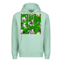 Seafoam holstein cows seamless pattern Premium Hoodie - BundleAndBundleShop