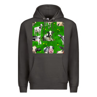 Smoke holstein cows seamless pattern Premium Hoodie - BundleAndBundleShop