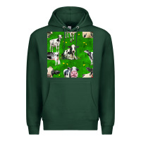 Sports Green holstein cows seamless pattern Premium Hoodie - BundleAndBundleShop