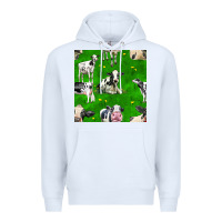 White holstein cows seamless pattern Premium Hoodie - BundleAndBundleShop