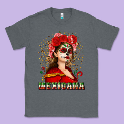 Sugar Skull Girl With Mexicana Classic Tee Designed By Nancycooperartshop