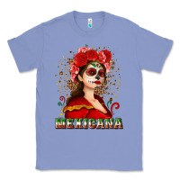 Colony Blue Sugar skull girl with Mexicana Classic Tee - NancyCooperArtShop