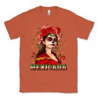 Copper Sugar skull girl with Mexicana Classic Tee - NancyCooperArtShop