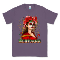 Lavender Sugar skull girl with Mexicana Classic Tee - NancyCooperArtShop