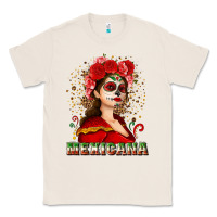 Natural Sugar skull girl with Mexicana Classic Tee - NancyCooperArtShop