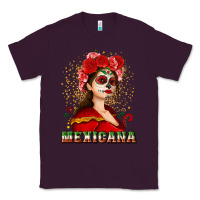 Plum Sugar skull girl with Mexicana Classic Tee - NancyCooperArtShop