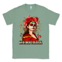 Sage Sugar skull girl with Mexicana Classic Tee - NancyCooperArtShop