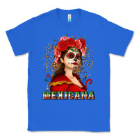 True Royal Sugar skull girl with Mexicana Classic Tee - NancyCooperArtShop