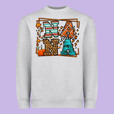Fall Autumn Leopard Nana Heavyweight Sweatshirt Designed By Lillyallendesigns