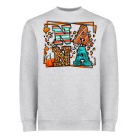 Heather Grey Fall Autumn Leopard Nana Heavyweight Sweatshirt - LillyAllenDesigns