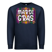 Navy mardi gras fleur de lis brush stroke Premium Sweatshirt - Artiststas
