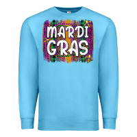 Ocean Blue mardi gras fleur de lis brush stroke Premium Sweatshirt - Artiststas