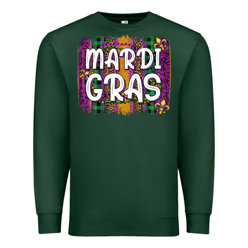 Mardi Gras Fleur De Lis Brush Stroke Premium Sweatshirt by Artiststas | Teevron