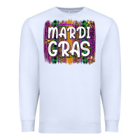 White mardi gras fleur de lis brush stroke Premium Sweatshirt - Artiststas