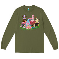 Army Green Easter gnomies truck  Easter Day Long Sleeve Tee - CowGirlArtShop