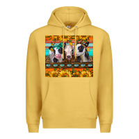 Antique Gold heifers and sunflowers Premium Hoodie - Jasminsmagicworld