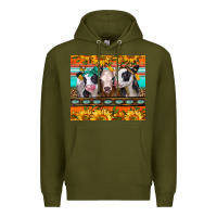 Army Green heifers and sunflowers Premium Hoodie - Jasminsmagicworld