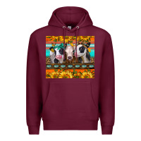 Burgundy heifers and sunflowers Premium Hoodie - Jasminsmagicworld