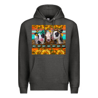 Charcoal Heather heifers and sunflowers Premium Hoodie - Jasminsmagicworld