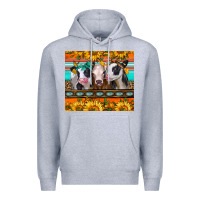 Heather Grey heifers and sunflowers Premium Hoodie - Jasminsmagicworld