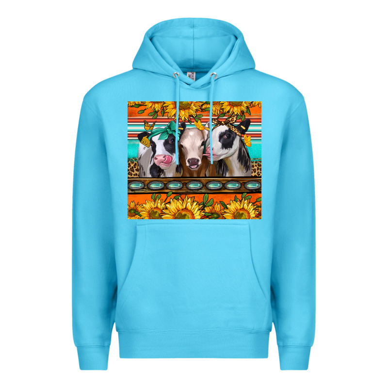 Heifers And Sunflowers Premium Hoodie by Jasminsmagicworld | Teevron