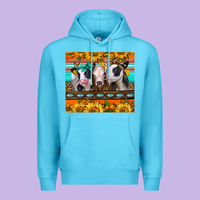 Heifers And Sunflowers Premium Hoodie Designed By Jasminsmagicworld
