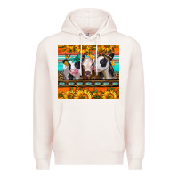 Pale Pink heifers and sunflowers Premium Hoodie - Jasminsmagicworld