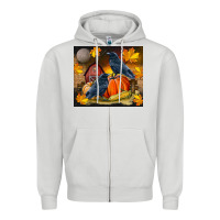 Dove Grey Fall Crow Zipper Hoodie - LillyAllenDesigns