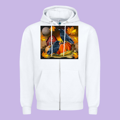 Fall Crow Zipper Hoodie Designed By Lillyallendesigns