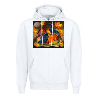 White Fall Crow Zipper Hoodie - LillyAllenDesigns