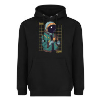 Black astronaut space travel retro aesthetic streetwear t shirt Heavyweight Hoodie - minhPixels