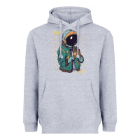 Heather Grey astronaut space travel retro aesthetic streetwear t shirt Heavyweight Hoodie - minhPixels