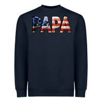 Navy American Flag Papa 4th of July Heavyweight Sweatshirt - LillyAllenDesigns