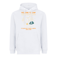 White welcome to camp quitcherbitchin camping camp quitcherbitchin Heavyweight Hoodie - minhPixels