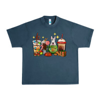 Midnight Navy Christmas coffee cups with Bull Terrier Urban Heavy Tee - RanaPortraitStore