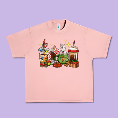 Christmas Coffee Cups With Bull Terrier Urban Heavy Tee Designed By Ranaportraitstore