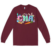 Burgundy Easter CNA  Easter Day Long Sleeve Tee - CowGirlArtShop