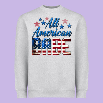 All American Babe Heavyweight Sweatshirt Designed By Lillyallendesigns