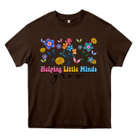 Chocolate Brown helping little minds grow Heavy Core Tee - Artiststas