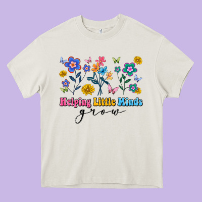 Helping Little Minds Grow Heavy Core Tee Designed By Artiststas