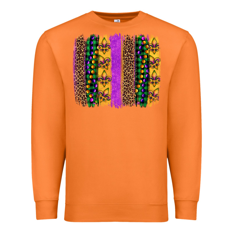 Mardi Gras Fleur De Lis And Beads Brush Stroke Premium Sweatshirt by Artiststas | Teevron