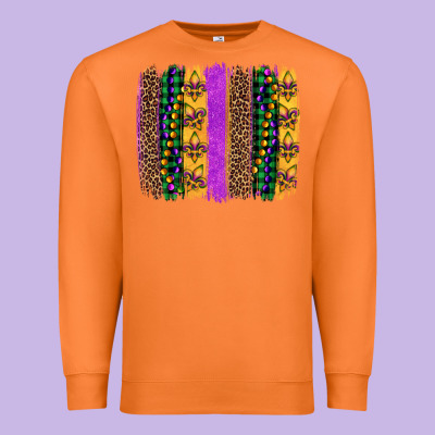 Mardi Gras Fleur De Lis And Beads Brush Stroke Premium Sweatshirt Designed By Artiststas