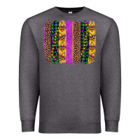 Charcoal Heather mardi gras fleur de lis and beads brush stroke Premium Sweatshirt - Artiststas