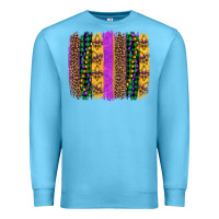 Ocean Blue mardi gras fleur de lis and beads brush stroke Premium Sweatshirt - Artiststas