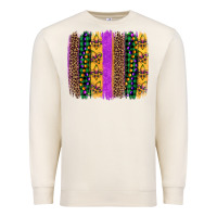 Sandshell mardi gras fleur de lis and beads brush stroke Premium Sweatshirt - Artiststas