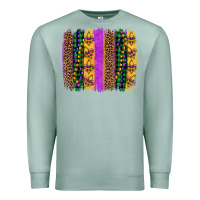 Seafoam mardi gras fleur de lis and beads brush stroke Premium Sweatshirt - Artiststas