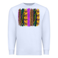 White mardi gras fleur de lis and beads brush stroke Premium Sweatshirt - Artiststas