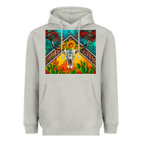 Moon Dust western sunflowers longhorn bull skull Heavyweight Hoodie - Artiststas