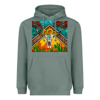 Sage western sunflowers longhorn bull skull Heavyweight Hoodie - Artiststas
