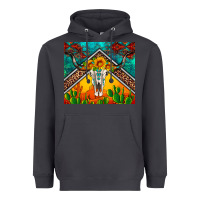 Smoke western sunflowers longhorn bull skull Heavyweight Hoodie - Artiststas